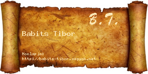 Babits Tibor névjegykártya